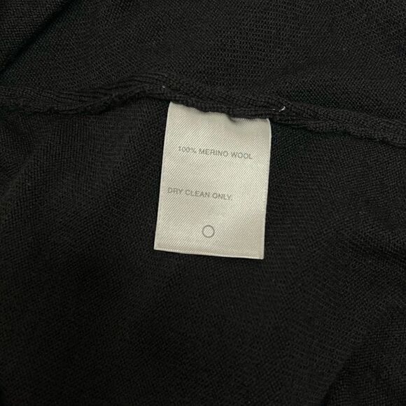 Halogen black merino wool button up cardigan with tie belt size M - Picture 14 of 14